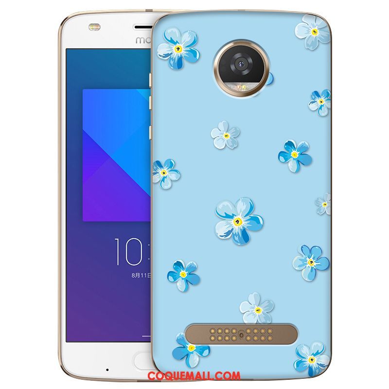 Étui Moto Z2 Play Fluide Doux Peinture Bleu, Coque Moto Z2 Play Téléphone Portable