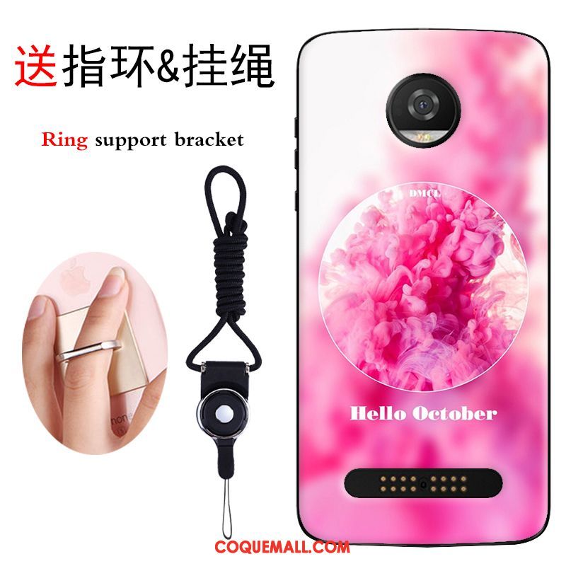 Étui Moto Z2 Play Protection Incassable Rose, Coque Moto Z2 Play Fluide Doux Téléphone Portable