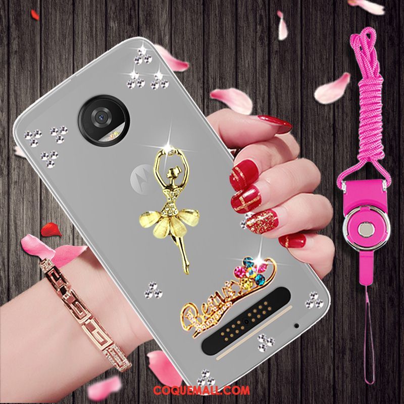 Étui Moto Z3 Play Protection Créatif Téléphone Portable, Coque Moto Z3 Play Strass Gris