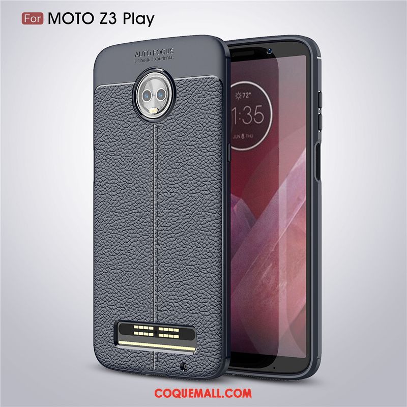 Étui Moto Z3 Play Tout Compris Bleu Protection, Coque Moto Z3 Play Étoile Silicone