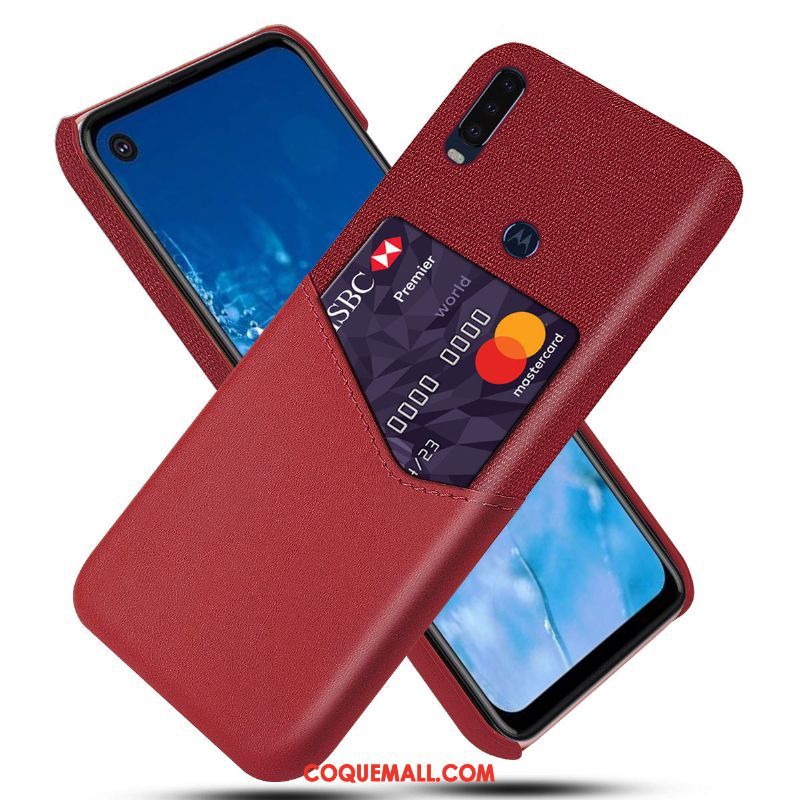 Étui Motorola One Action Téléphone Portable Border Difficile, Coque Motorola One Action Sac Rouge