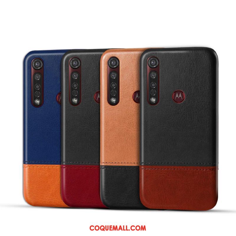 Étui Motorola One Macro Bicolore Créatif Business, Coque Motorola One Macro Protection En Cuir