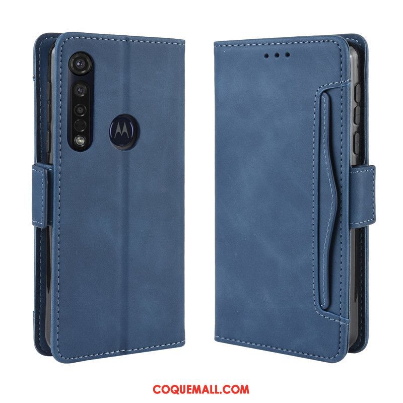 Étui Motorola One Macro En Cuir Téléphone Portable Protection, Coque Motorola One Macro Bleu Marin