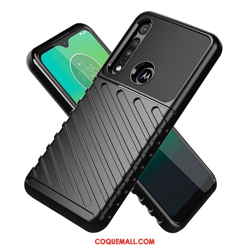 Étui Motorola One Macro Noir Fluide Doux Mince, Coque Motorola One Macro Étoile Téléphone Portable