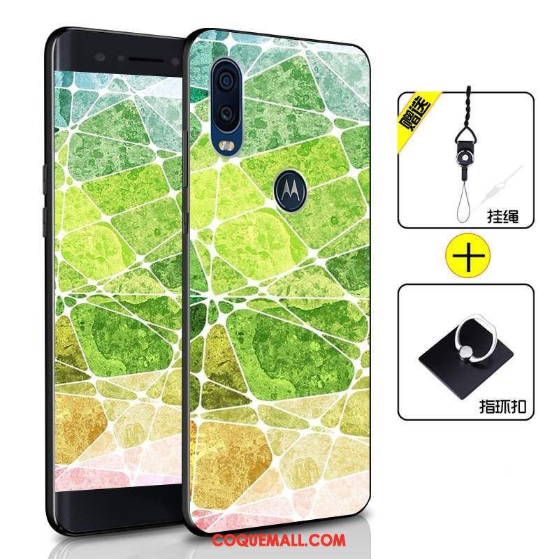 Étui Motorola One Vision Vert Protection Téléphone Portable, Coque Motorola One Vision Silicone Fluide Doux