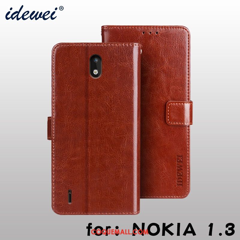 Étui Nokia 1.3 Portefeuille Support Téléphone Portable, Coque Nokia 1.3 En Cuir Protection Braun