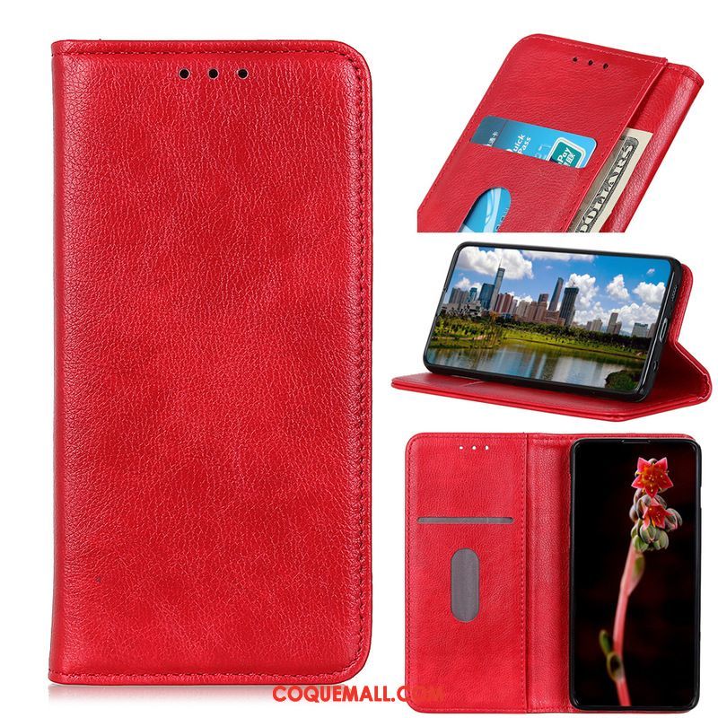 Étui Nokia 2.3 Modèle Fleurie Magnétisme Téléphone Portable, Coque Nokia 2.3 Litchi Rouge