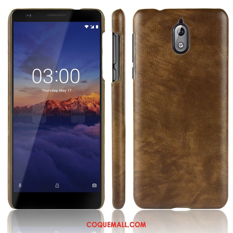 Étui Nokia 3.1 Modèle Fleurie Téléphone Portable Créatif, Coque Nokia 3.1 Protection Incassable Braun