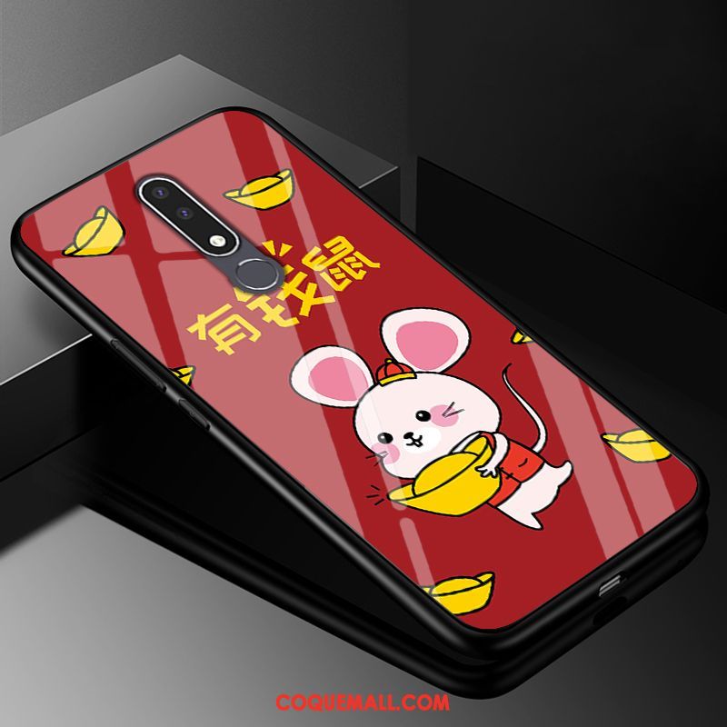 Étui Nokia 3.1 Plus Personnalisé Dessin Animé Nouveau, Coque Nokia 3.1 Plus Protection Rouge