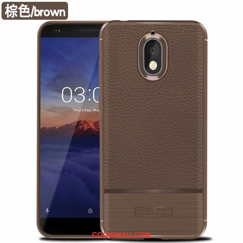 Étui Nokia 3.1 Protection Modèle Fleurie Marron, Coque Nokia 3.1 Tout Compris Soie