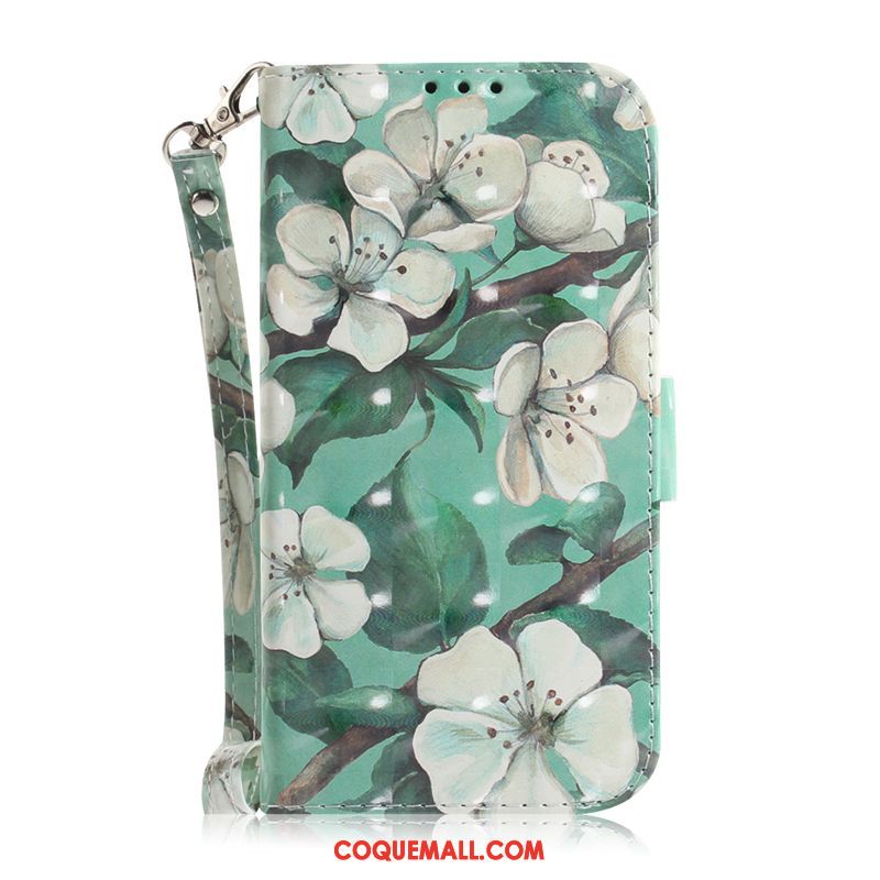 Étui Nokia 5.1 Plus En Cuir Vert Téléphone Portable, Coque Nokia 5.1 Plus Lis Fleur