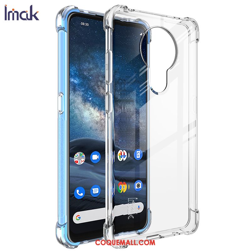 Étui Nokia 5.3 Incassable Blanc Silicone, Coque Nokia 5.3 Transparent Fluide Doux