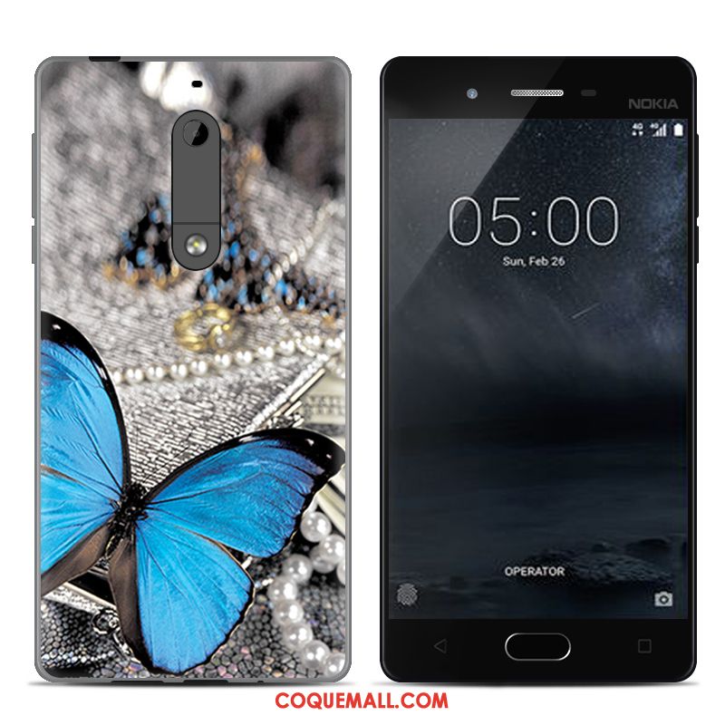 Étui Nokia 5 Gris Créatif Protection, Coque Nokia 5 Peinture Tout Compris