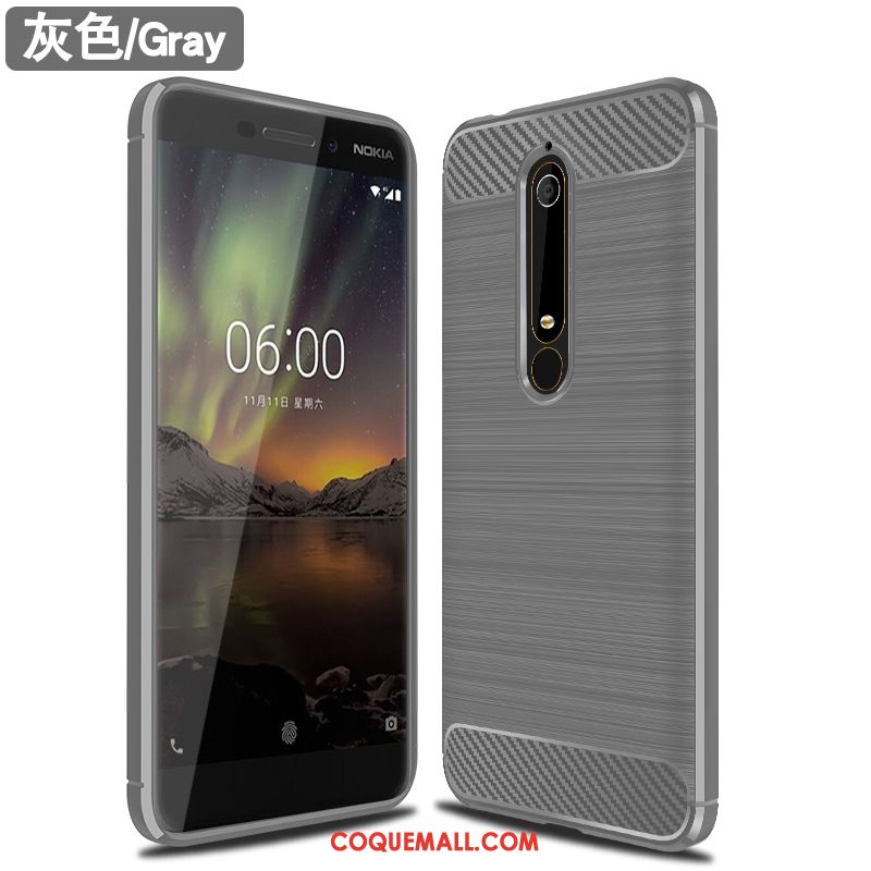 Étui Nokia 6.1 Gris Silicone Téléphone Portable, Coque Nokia 6.1 Nouveau Incassable