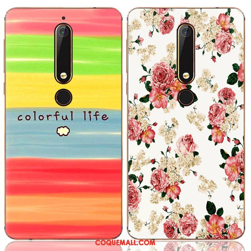 Étui Nokia 6.1 Protection Multicolore Créatif, Coque Nokia 6.1 Téléphone Portable Fluide Doux