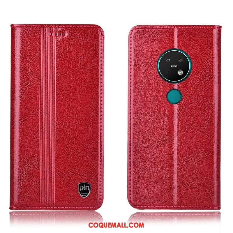 Étui Nokia 6.2 En Cuir Rouge Modèle Fleurie, Coque Nokia 6.2 Tout Compris Téléphone Portable