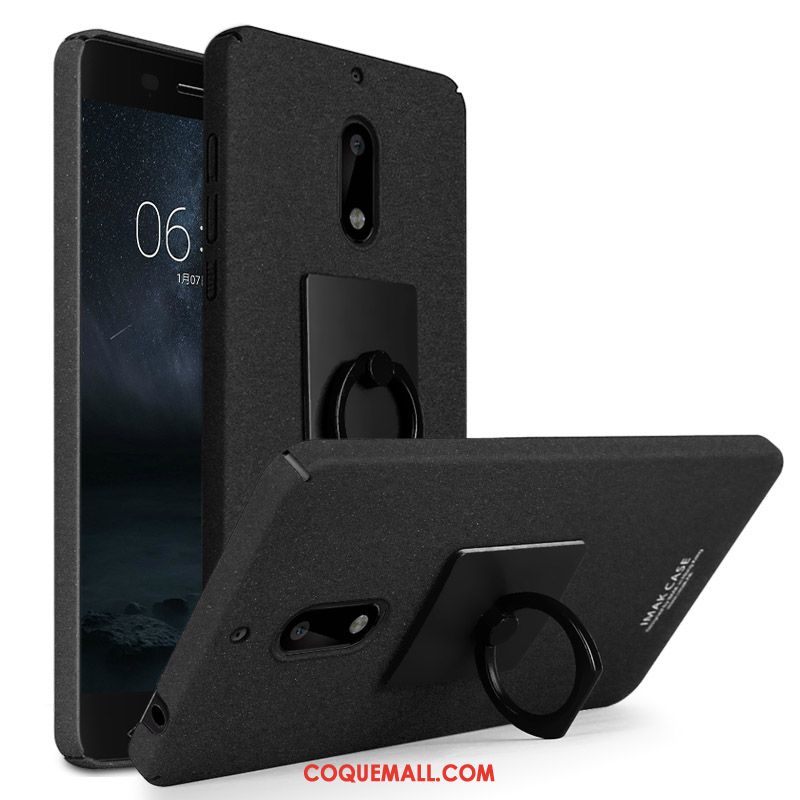 Étui Nokia 6 Délavé En Daim Noir Téléphone Portable, Coque Nokia 6 Protection Difficile