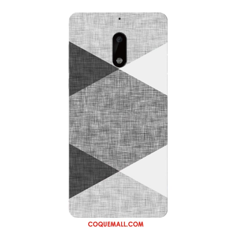 Étui Nokia 6 Plaid Tout Compris Simple, Coque Nokia 6 Délavé En Daim Personnalité