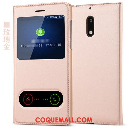 Étui Nokia 6 Protection Téléphone Portable Or Rose, Coque Nokia 6 Tout Compris Étui En Cuir