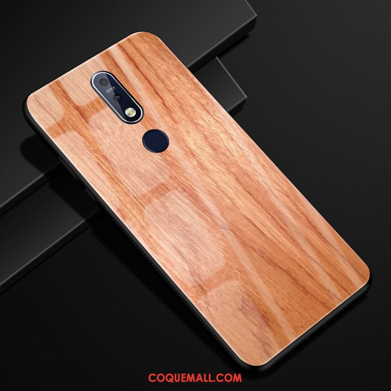 Étui Nokia 7.1 Business Téléphone Portable Incassable, Coque Nokia 7.1 Créatif Grain De Bois Braun