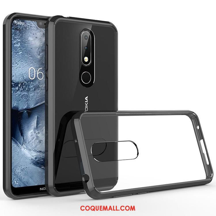 Étui Nokia 7.1 Protection Incassable Border, Coque Nokia 7.1 Téléphone Portable Noir