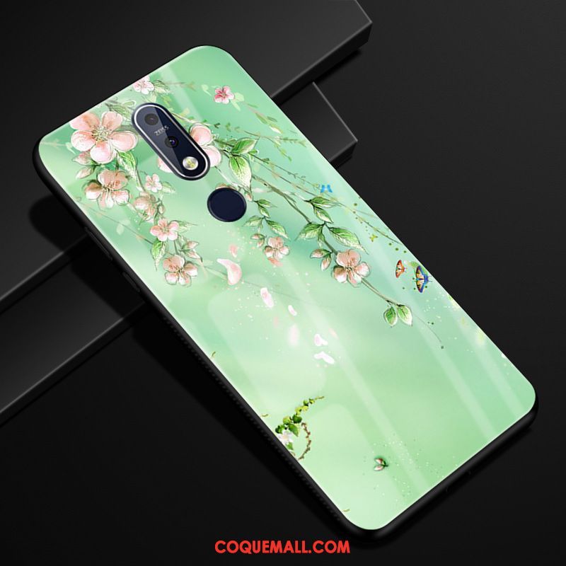 Étui Nokia 7.1 Protection Vert Verre, Coque Nokia 7.1 Incassable Créatif