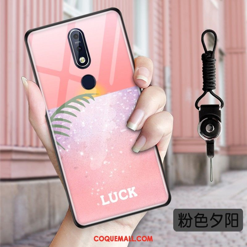 Étui Nokia 7.1 Rose Protection Frais, Coque Nokia 7.1 Tendance Petit Nackte Farbe