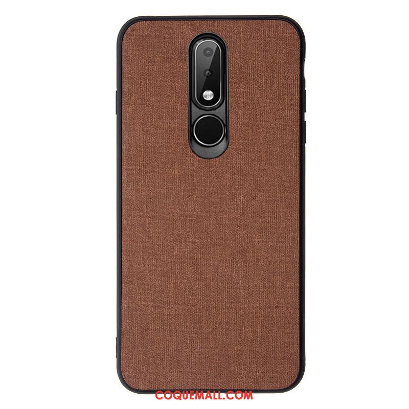 Étui Nokia 7.1 Tissu Téléphone Portable Protection, Coque Nokia 7.1 Braun