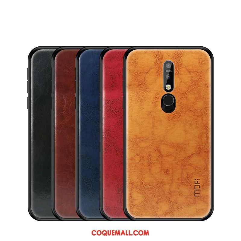 Étui Nokia 7.1 Tout Compris Cuir Clair, Coque Nokia 7.1 Fluide Doux Téléphone Portable Braun