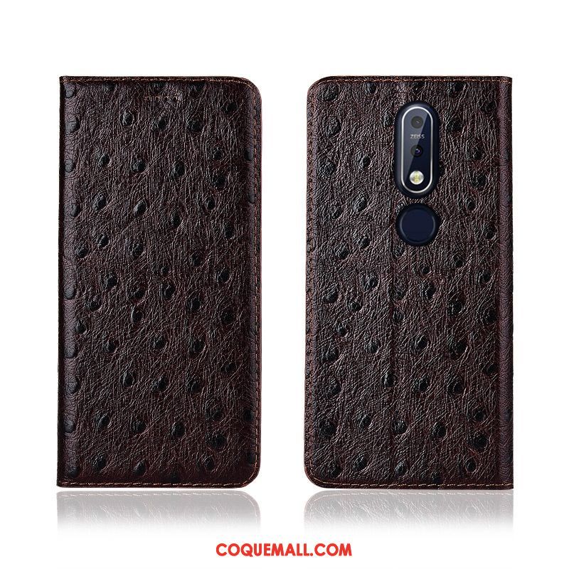 Étui Nokia 7.1 Tout Compris Incassable Protection, Coque Nokia 7.1 Oiseau Fluide Doux Braun