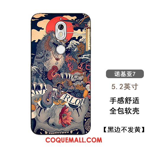 Étui Nokia 7 Incassable Ornements Suspendus Style Chinois, Coque Nokia 7 Sac Silicone