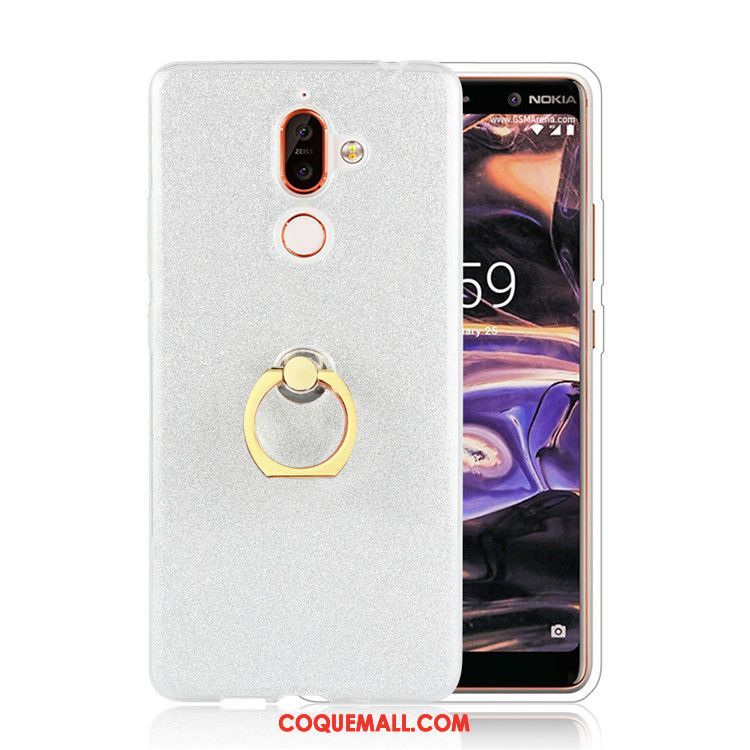 Étui Nokia 7 Plus Business Anneau Téléphone Portable, Coque Nokia 7 Plus Rose Créatif