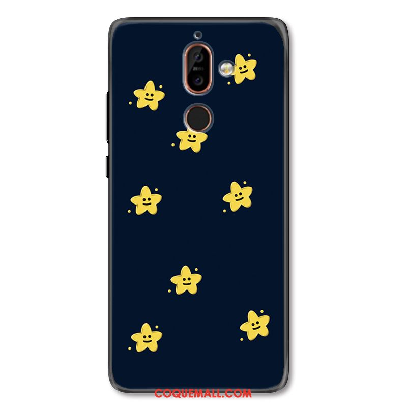 Étui Nokia 7 Plus Charmant Bleu Marin Étoile, Coque Nokia 7 Plus Étoile Créatif