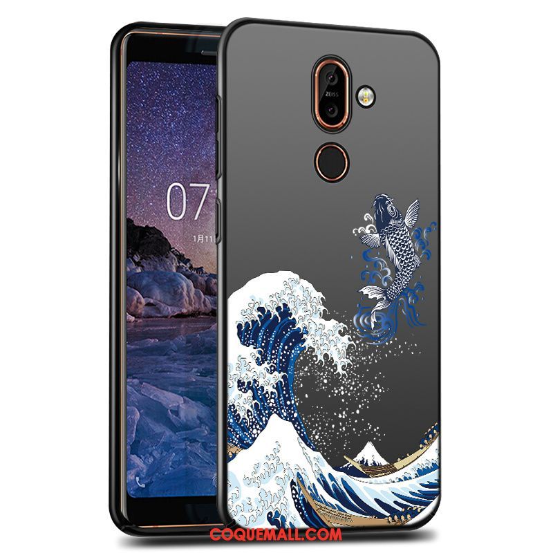 Étui Nokia 7 Plus Noir Protection Téléphone Portable, Coque Nokia 7 Plus Difficile Incassable