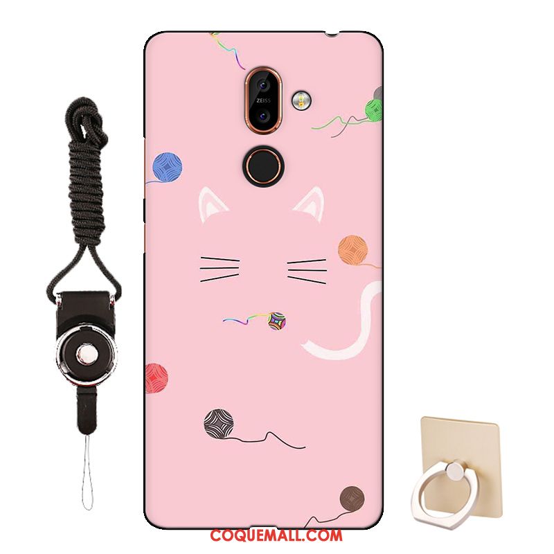 Étui Nokia 7 Plus Personnalisé Dessin Animé Téléphone Portable, Coque Nokia 7 Plus Modèle Rose