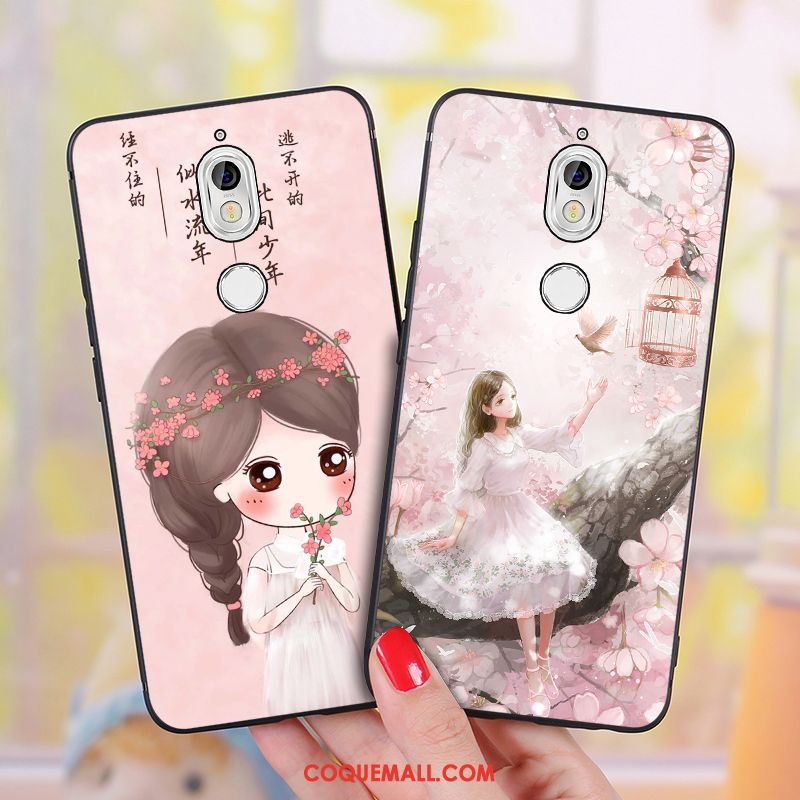 Étui Nokia 7 Plus Personnalité Rose Charmant, Coque Nokia 7 Plus Téléphone Portable Art