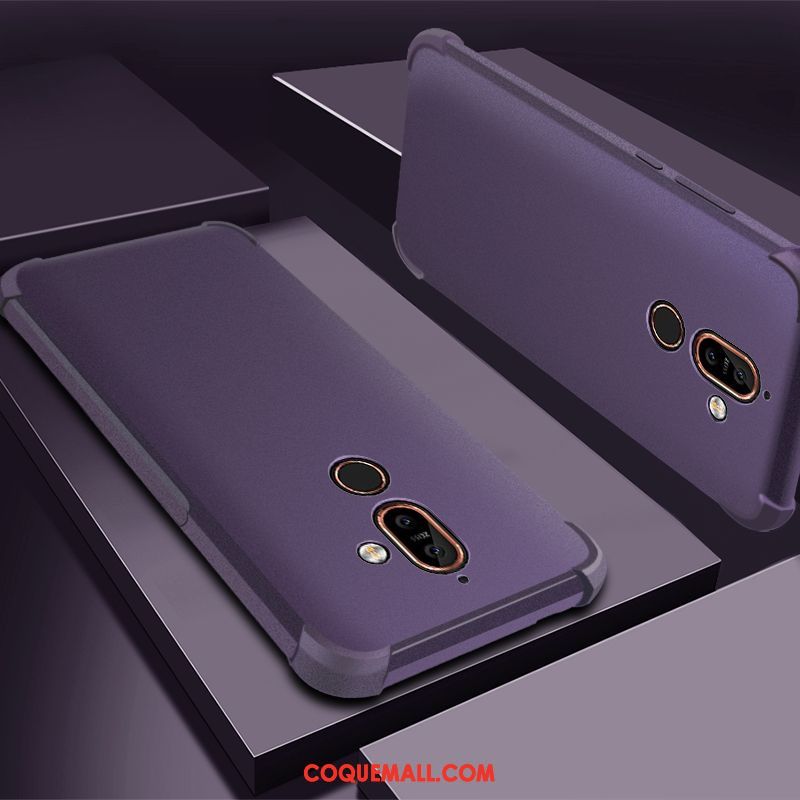 Étui Nokia 7 Plus Protection Incassable Violet, Coque Nokia 7 Plus Tout Compris Téléphone Portable