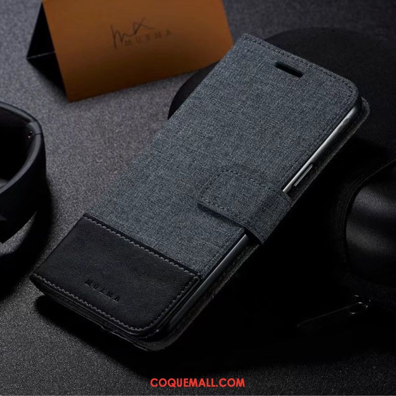 Étui Nokia 7 Plus Étui En Cuir Protection Noir, Coque Nokia 7 Plus Téléphone Portable Clamshell