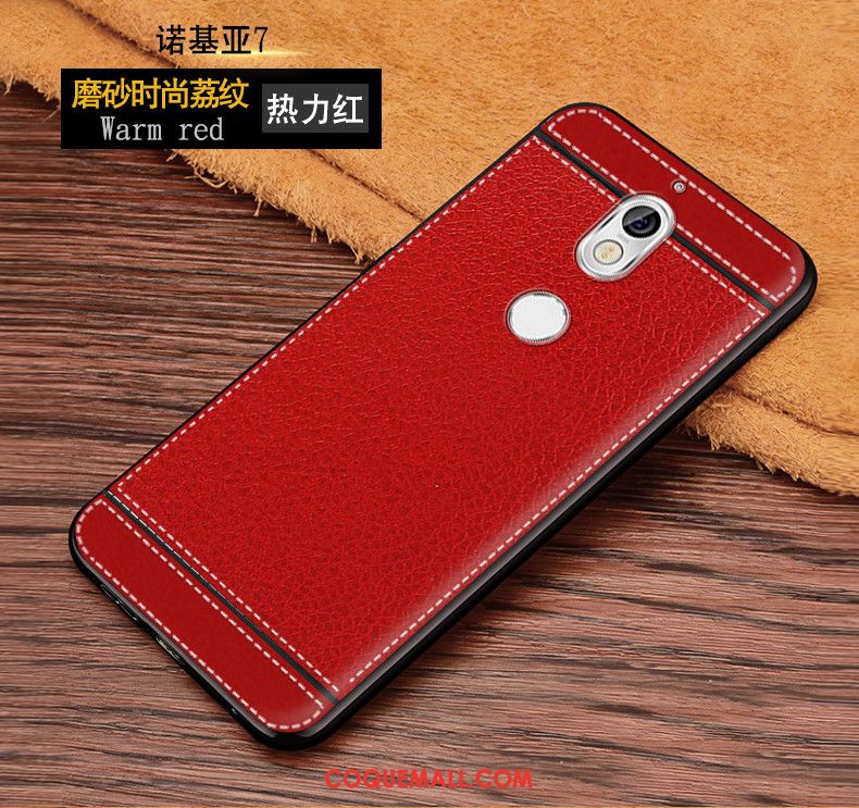 Étui Nokia 7 Tout Compris Cuir Modèle Fleurie, Coque Nokia 7 Rouge Personnalité