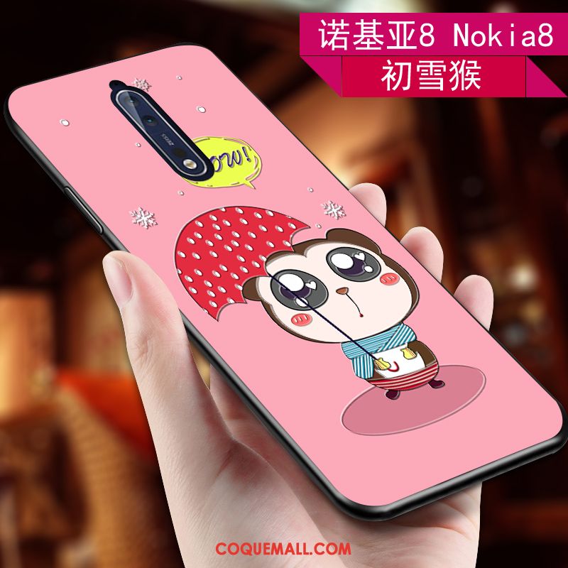 Étui Nokia 8 Incassable Silicone Protection, Coque Nokia 8 Rose Fluide Doux