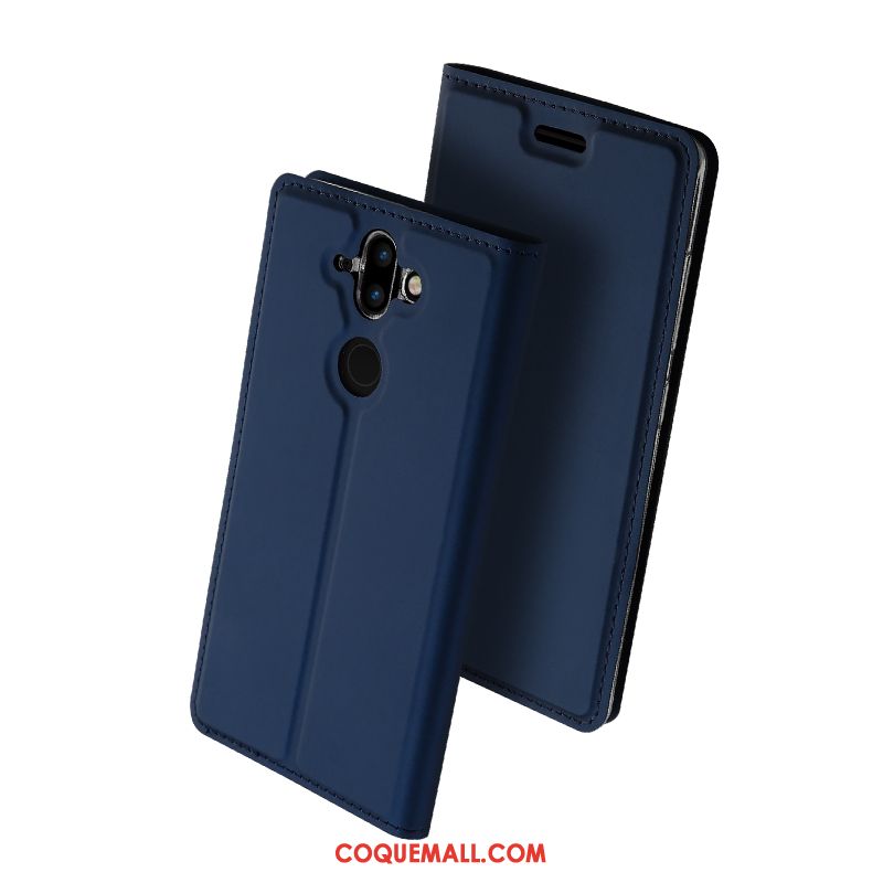 Étui Nokia 8 Sirocco Bleu Carte Étui En Cuir, Coque Nokia 8 Sirocco Téléphone Portable Tendance