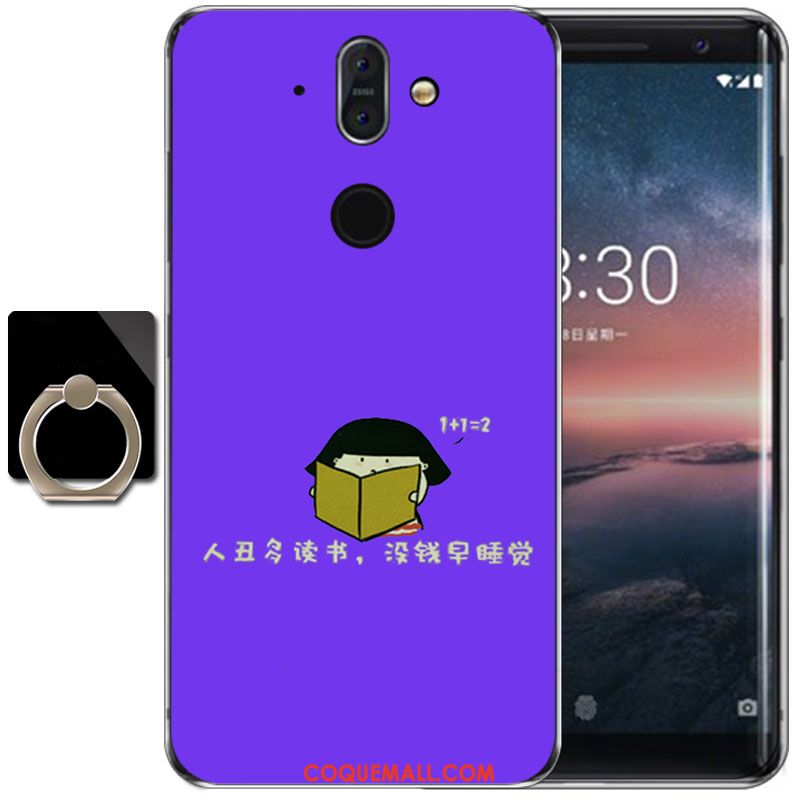 Étui Nokia 8 Sirocco Protection Haute Violet, Coque Nokia 8 Sirocco Fluide Doux Dessin Animé