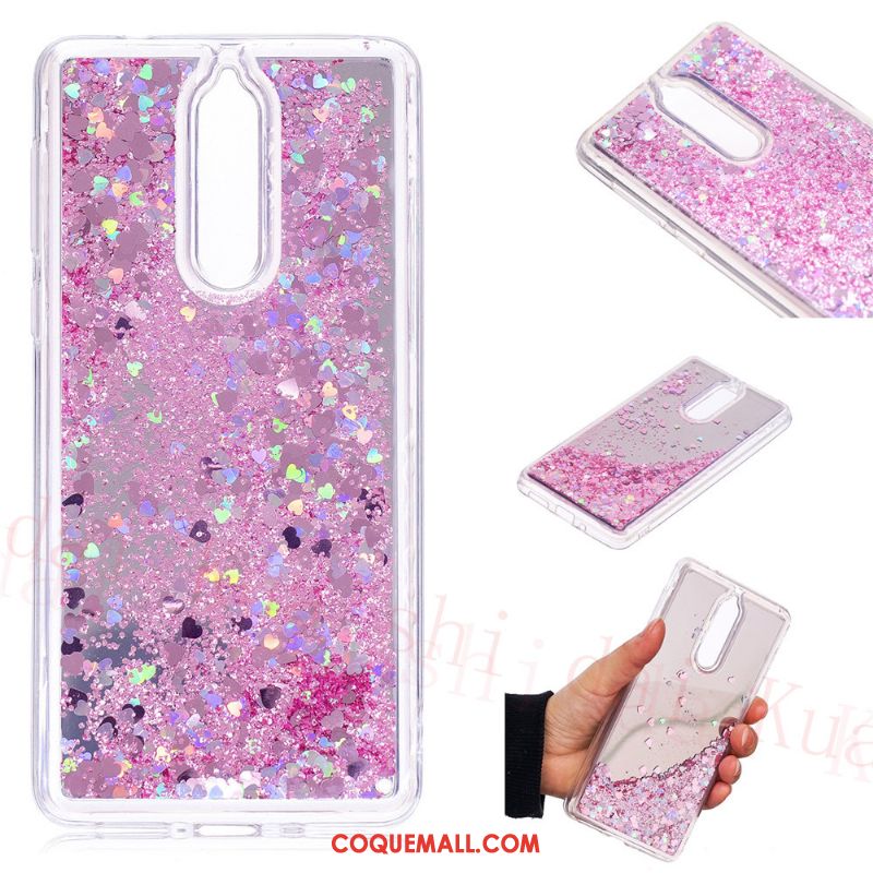 Étui Nokia 8 Tendance Silicone Téléphone Portable, Coque Nokia 8 Quicksand Rose