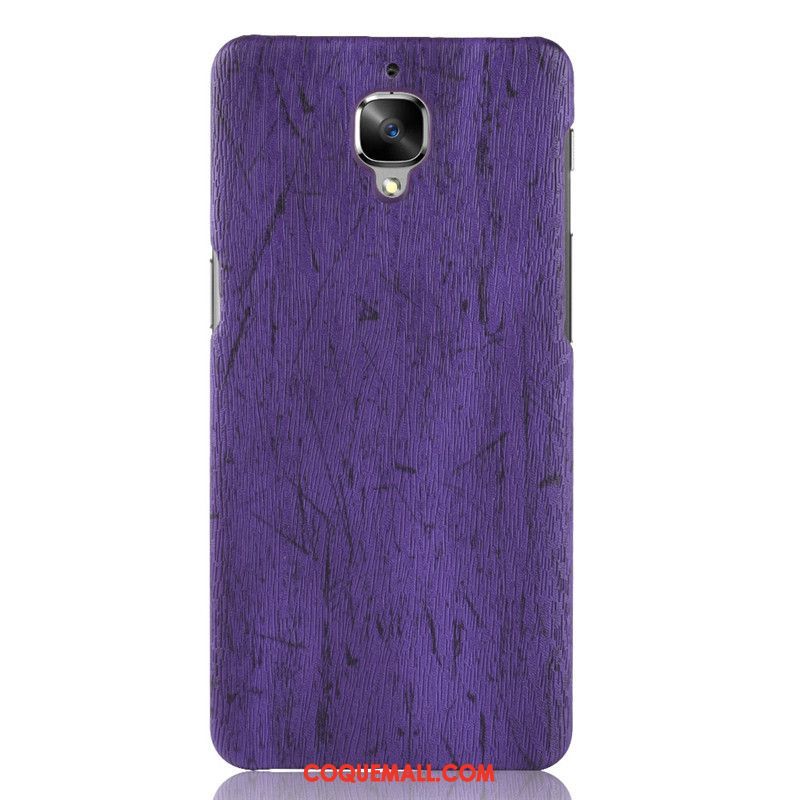 Étui Oneplus 3 Créatif Téléphone Portable Grain De Bois, Coque Oneplus 3 Violet Difficile