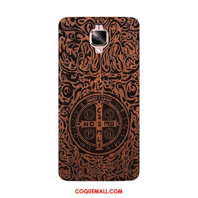 Étui Oneplus 3 Vintage En Bois Créatif, Coque Oneplus 3 Protection Incassable Braun