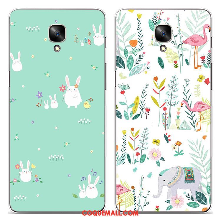 Étui Oneplus 3t Fluide Doux Téléphone Portable Oiseau, Coque Oneplus 3t Floral Vert