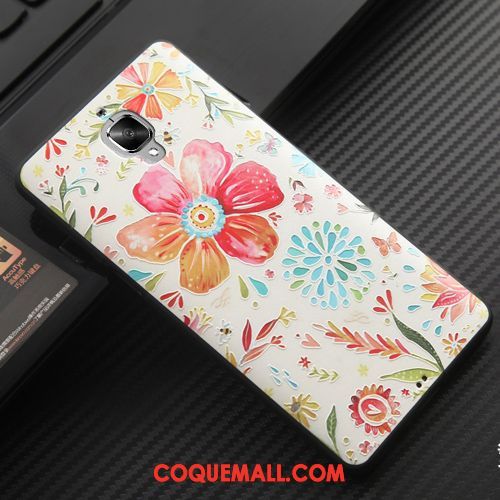 Étui Oneplus 3t Gaufrage Rose Fluide Doux, Coque Oneplus 3t Silicone Créatif