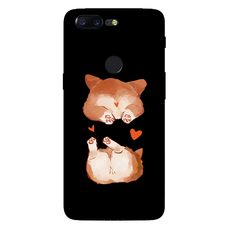 Étui Oneplus 5t Amoureux Noir Dessin Animé, Coque Oneplus 5t Chiens Incassable