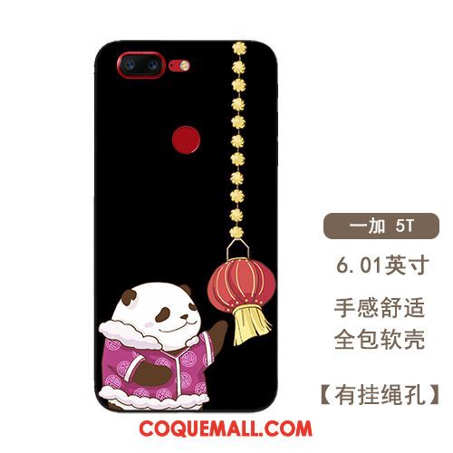 Étui Oneplus 5t Mignonne Téléphone Portable Chat, Coque Oneplus 5t Ours Style Chinois