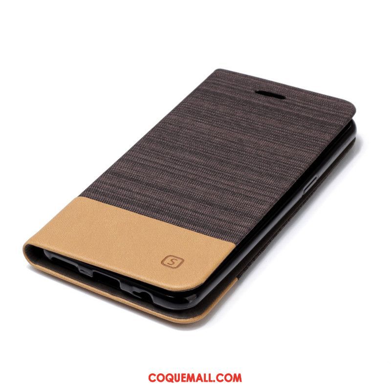 Étui Oneplus 5t Modèle Fleurie Toile Carte, Coque Oneplus 5t Denim Fluide Doux Braun